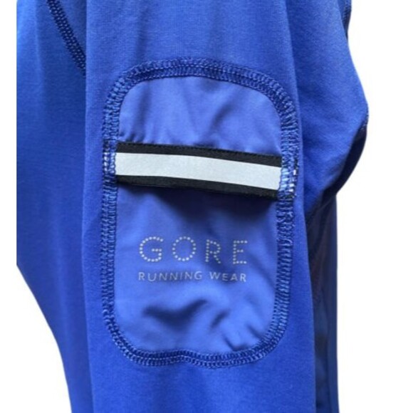 Gore running wear royal blue white trim longsleeve athletic top size Large L - Picture 8 of 11